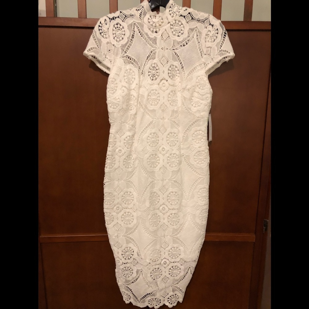 NWT Premier Amour White Lace Dress, Size 6